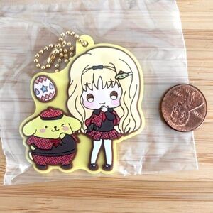 Rare sanrio pompompurin x shugo chara rubber keychain